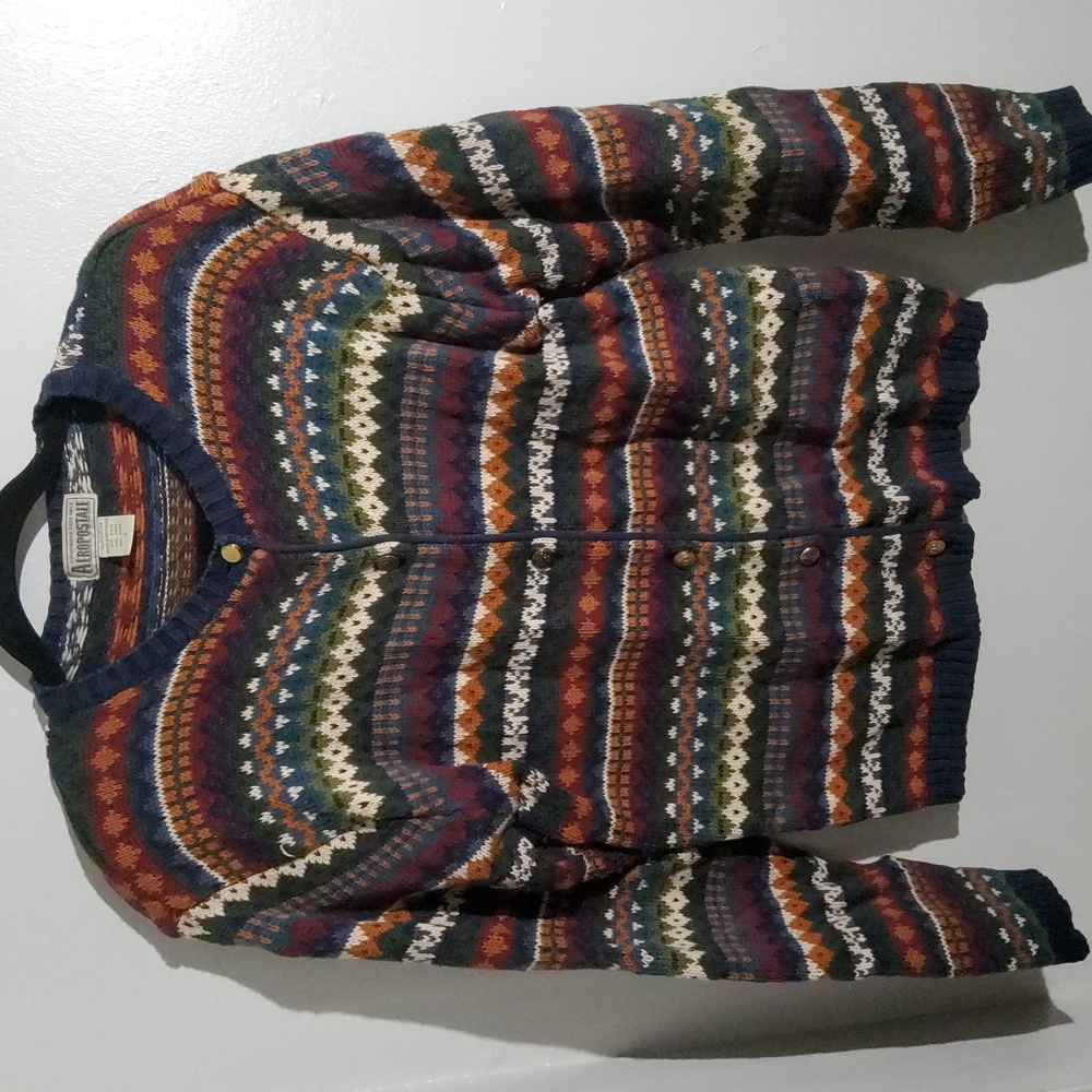 Multicolor Aeropostale Kinted Button Cardigan Size S 100% Cotton